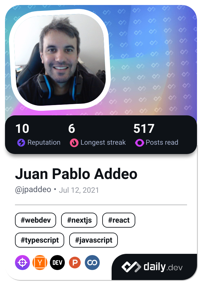 Juan Pablo Addeo's Dev Card