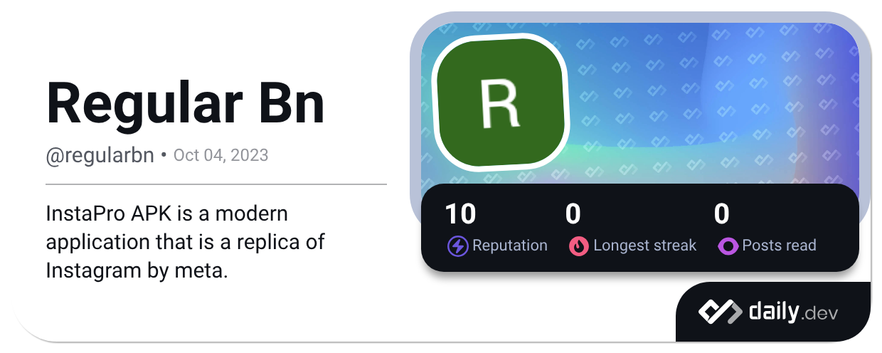 Regular Bn (@regularbn) | daily.dev