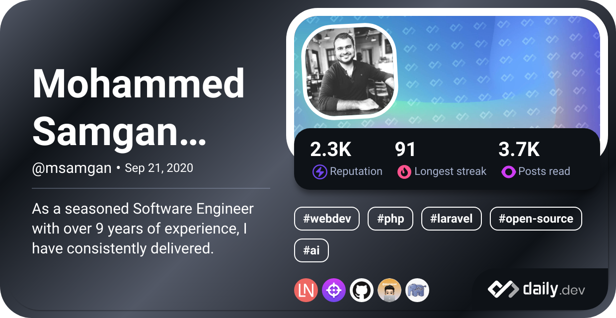 Mohd Samgan Khan's Dev Card