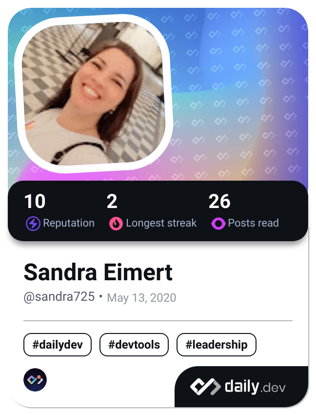 Sandra Eimert's Dev Card