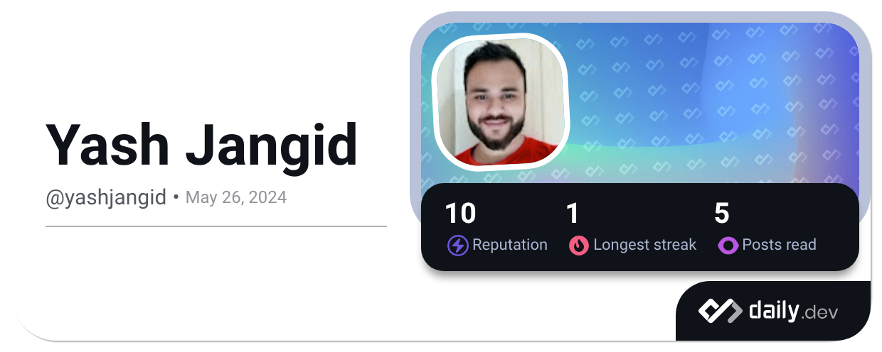 Yash Jangid (@yashjangid) | daily.dev