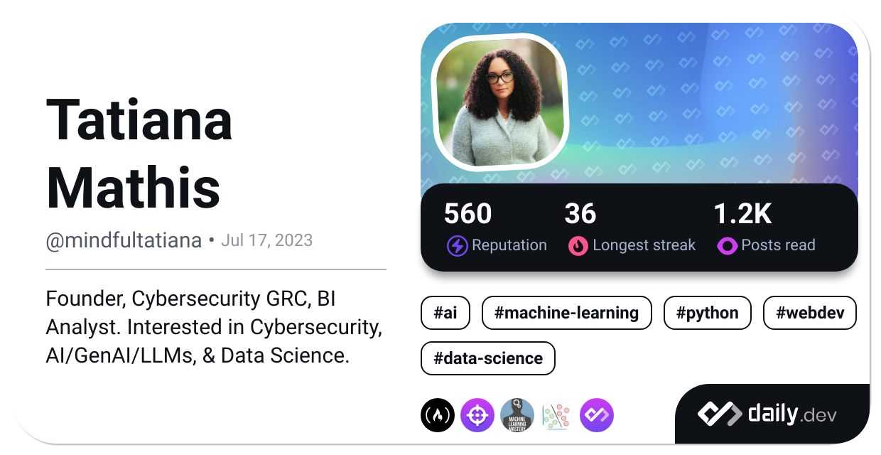 Tatiana Mathis's Dev Card