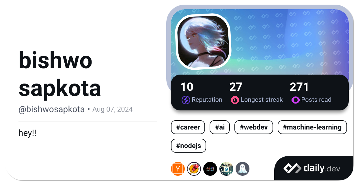 bishwo sapkota's Dev Card