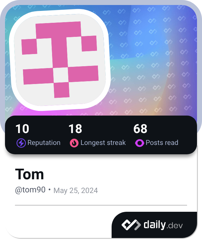 Tom's Dev Card