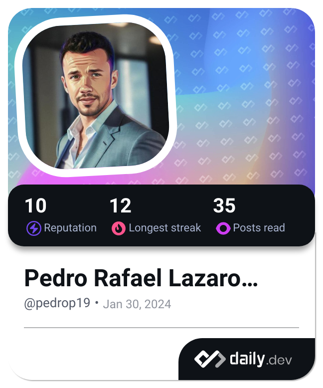 Pedro Rafael Lazaro Nevado's Dev Card