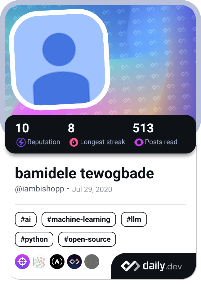 bamidele tewogbade's Dev Card