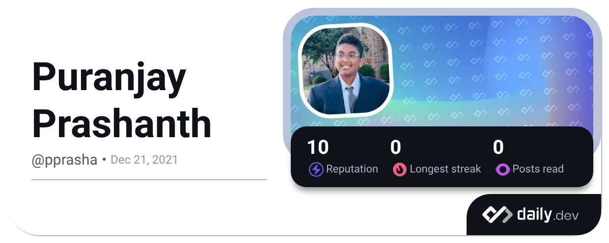 Puranjay Prashanth (@pprasha) | daily.dev