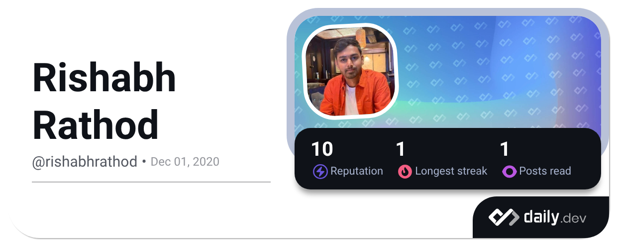 Rishabh Rathod (@rishabhrathod) | daily.dev