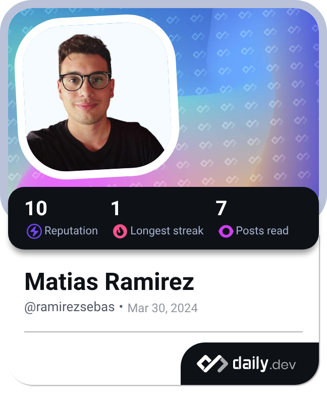 Matias Ramirez's Dev Card