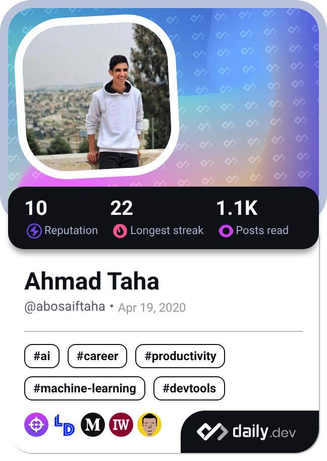 Ahmad Taha's Dev Card