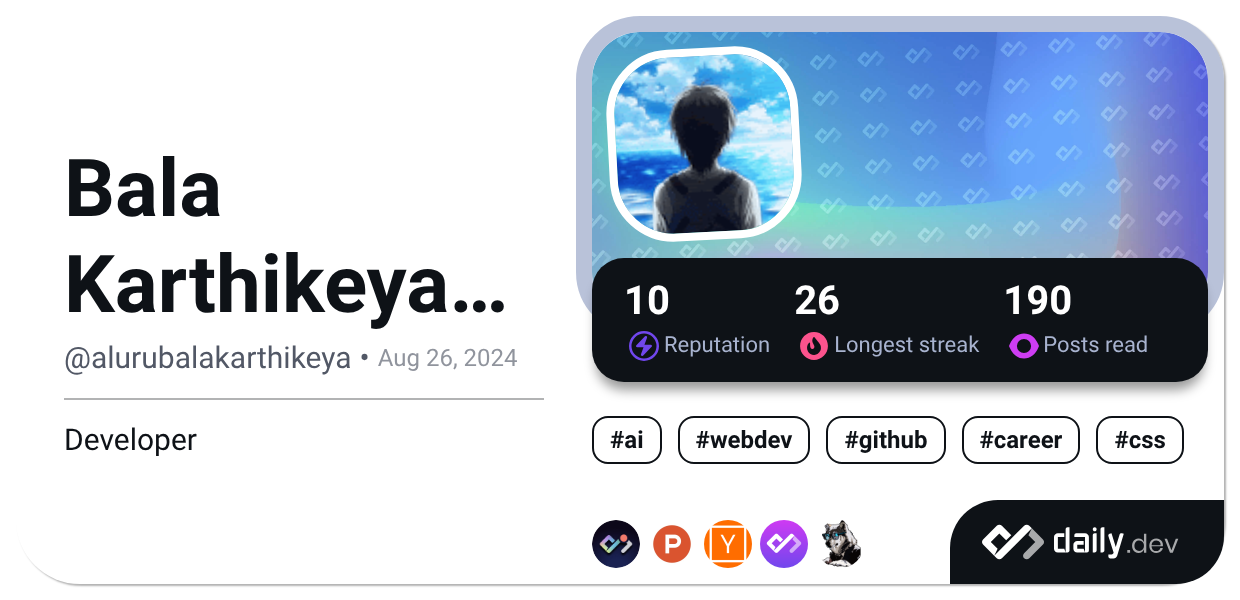 Karthikeya's Dev Card