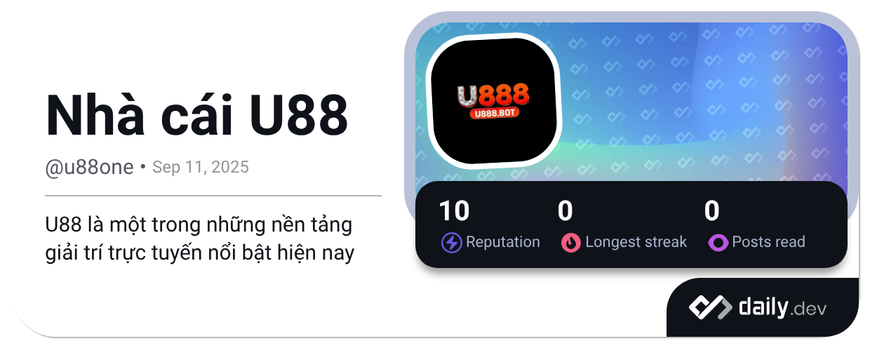 Nhà cái U88 (@u88one) | daily.dev