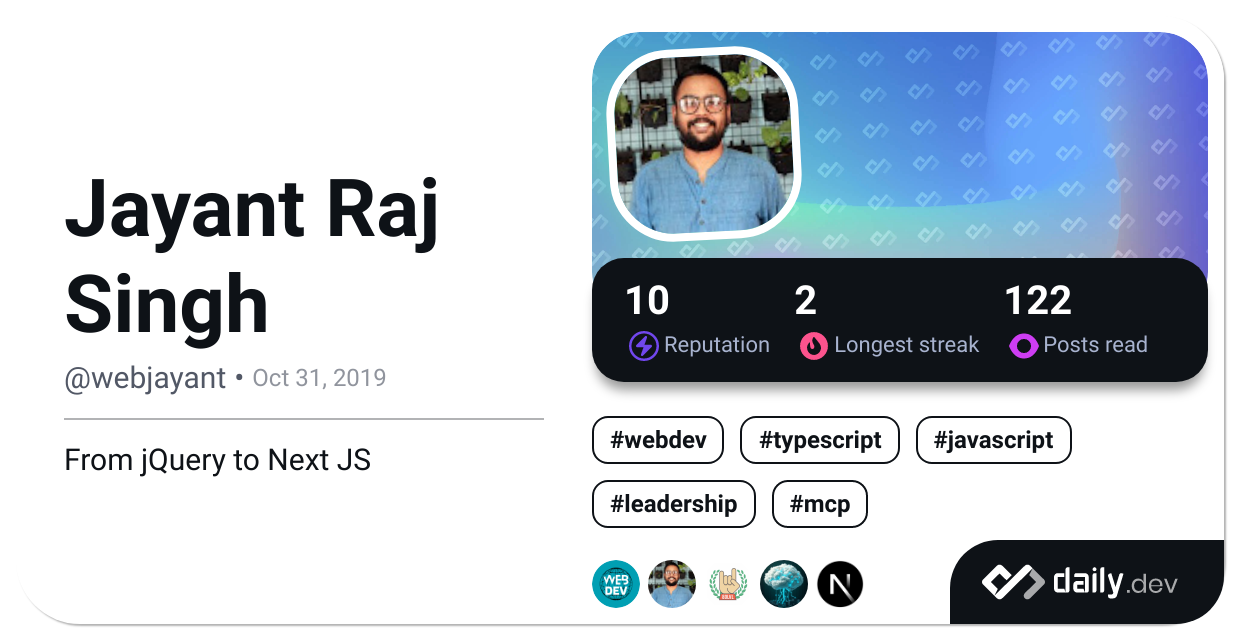 Jayant Raj Singh's Dev Card