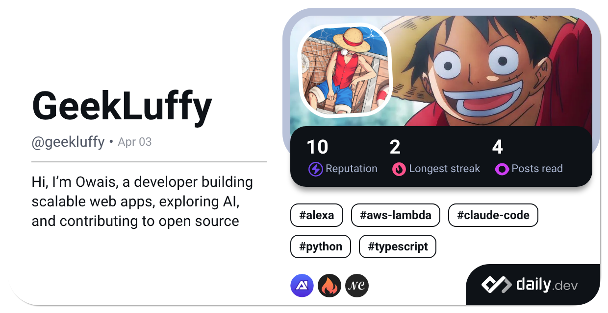 GeekLuffy's Dev Card