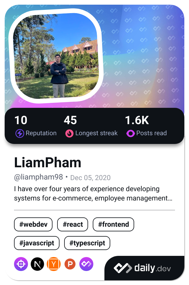 LiamPham's Dev Card