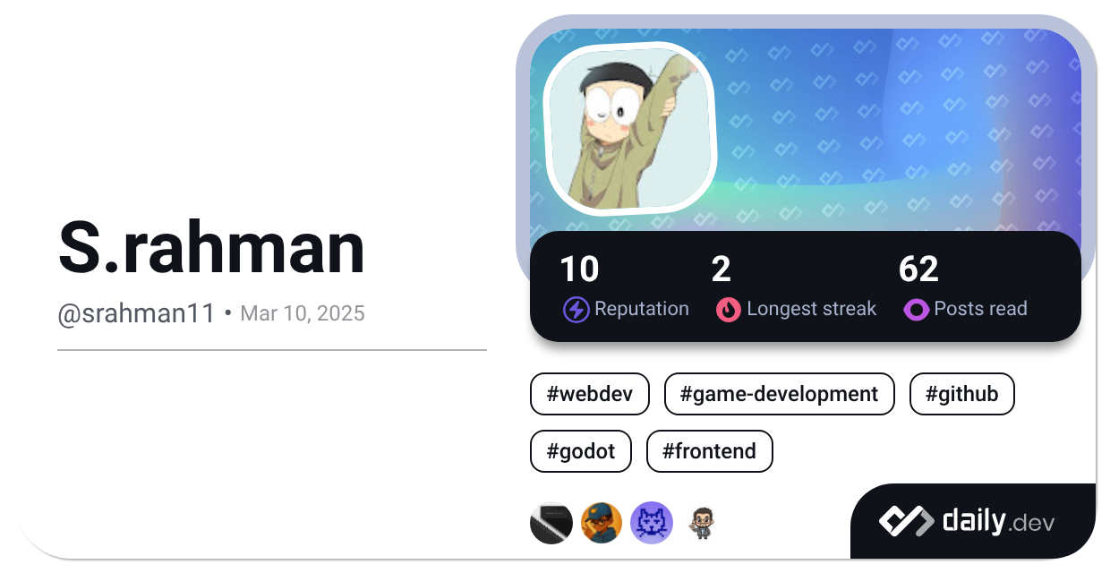 S Rahman Rhaman S.rahman (@srahman11) | daily.dev