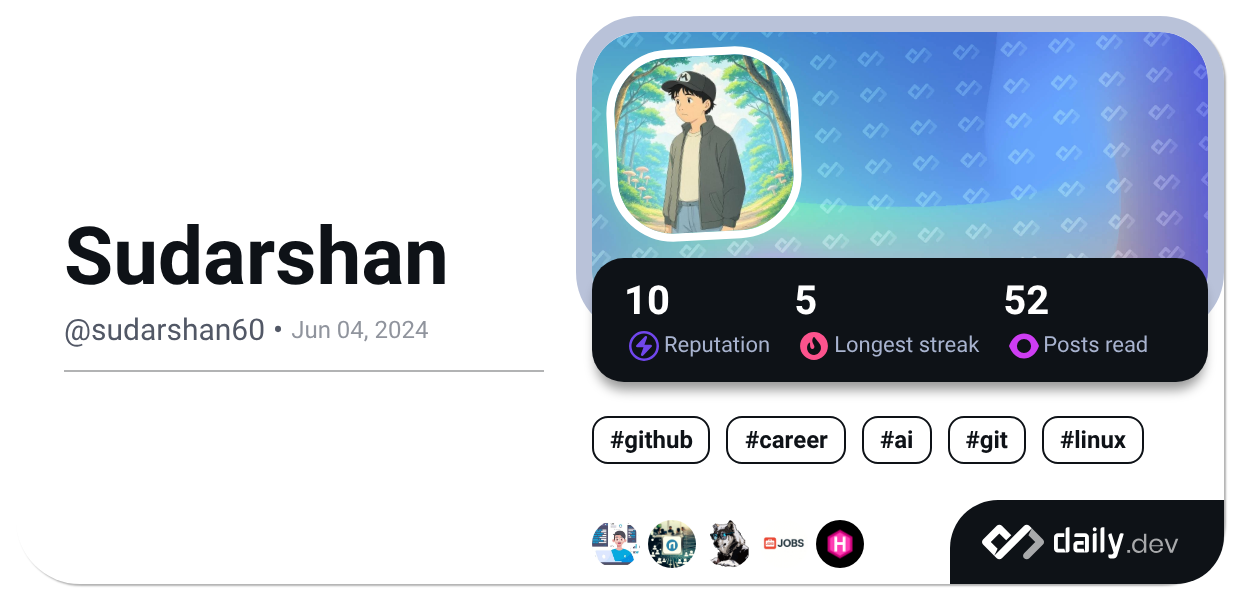 Sudarshan's Dev Card