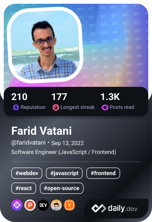 Farid Vatani's Dev Card