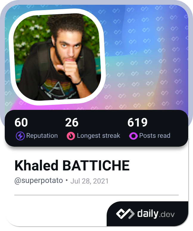 Khaled BATTICHE's Dev Card