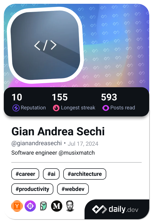 Gian Andrea Sechi's Dev Card