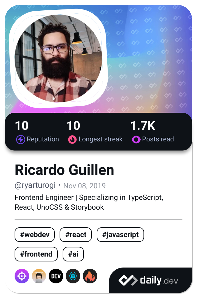 Ricardo Guillen's Dev Card