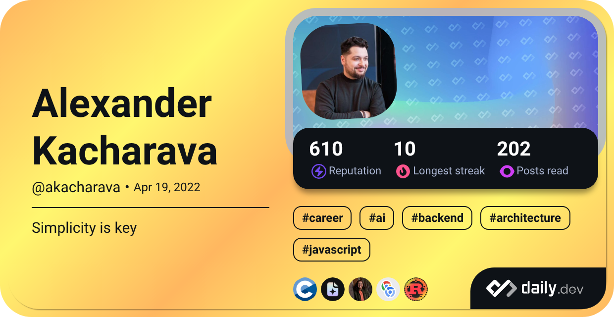 Alexander Kacharava's Dev Card