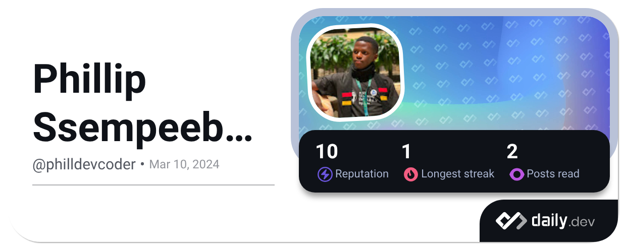 Phillip Ssempeebwa's Dev Card