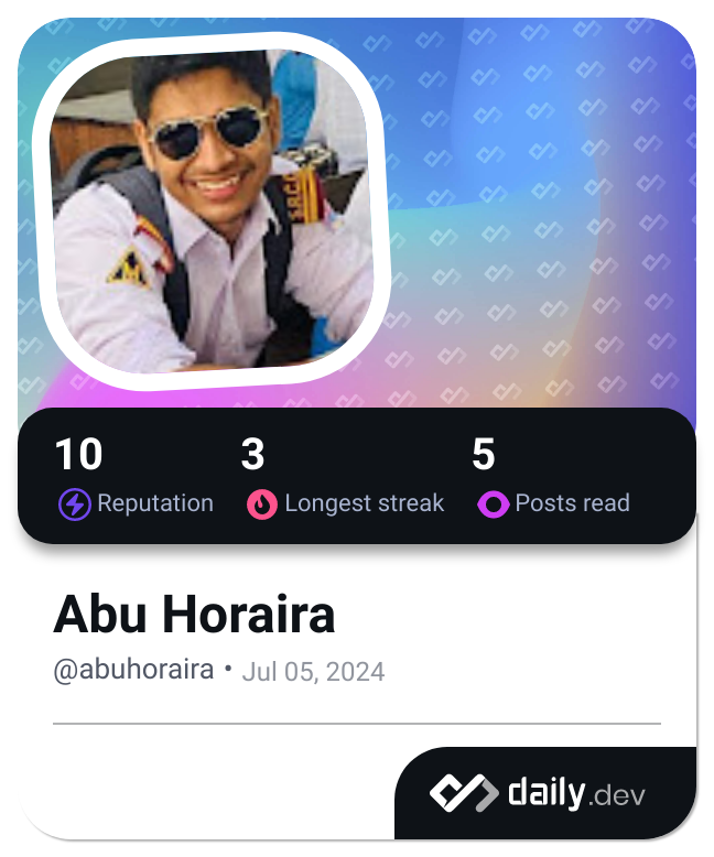 Abu Horaira's Dev Card