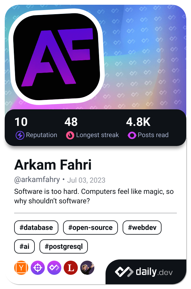 Arkam Fahri's Dev Card