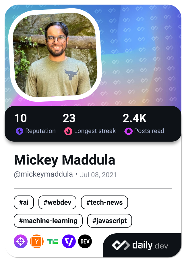 Mickey Maddula's Dev Card