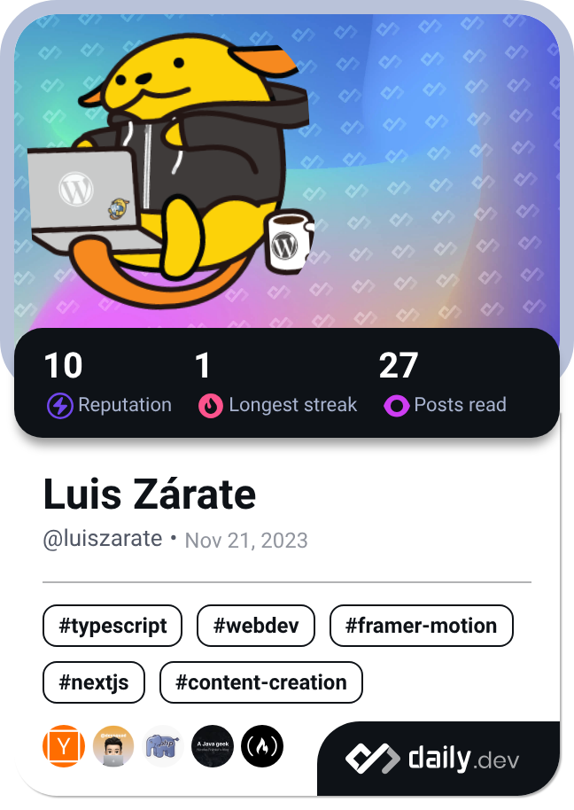 Luis Zárate's Dev Card