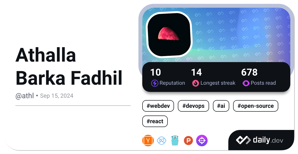 Athalla Barka Fadhil's Dev Card