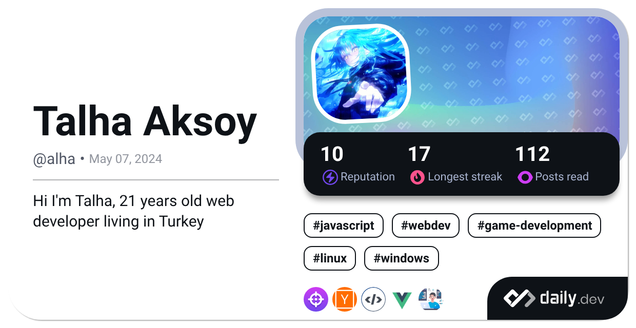 Talha Aksoy's Dev Card