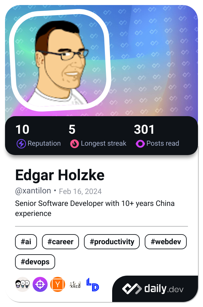 Edgar Holzke's Dev Card