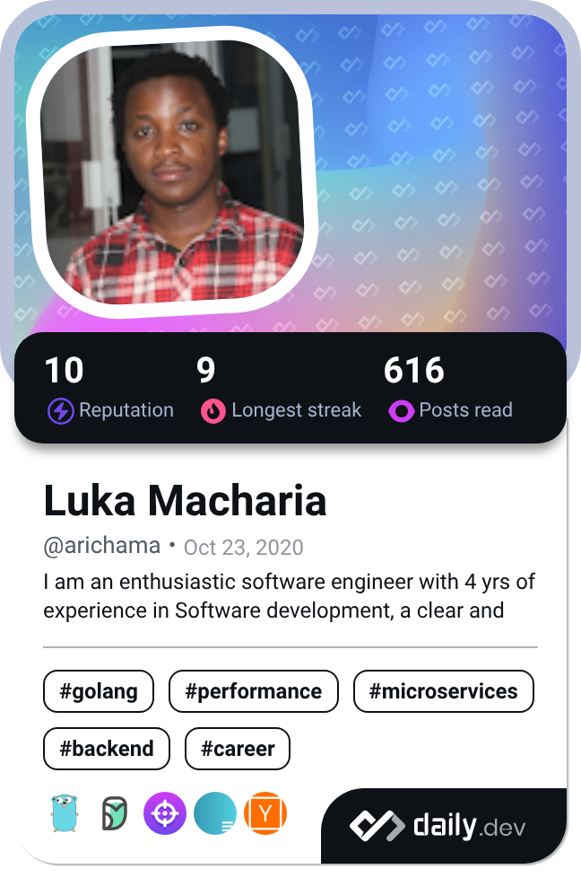 Luka Macharia's Dev Card
