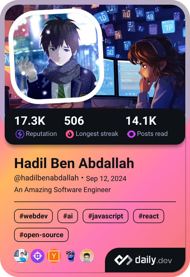 Hadil Ben Abdallah's Dev Card