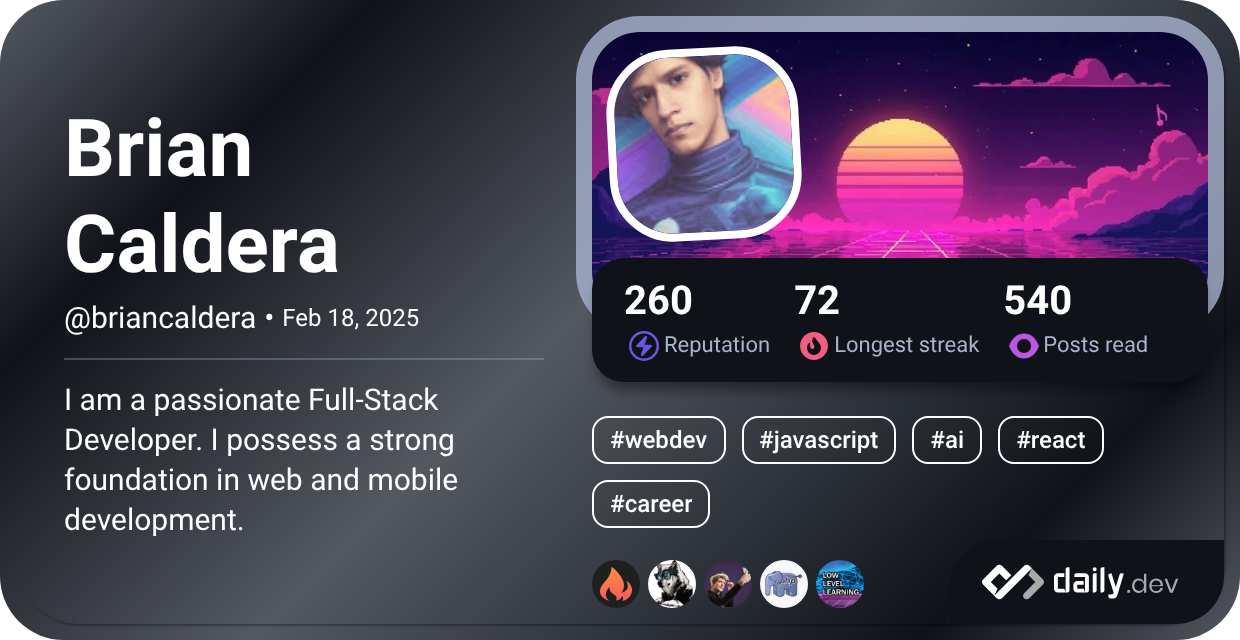 Brian Caldera's Dev Card
