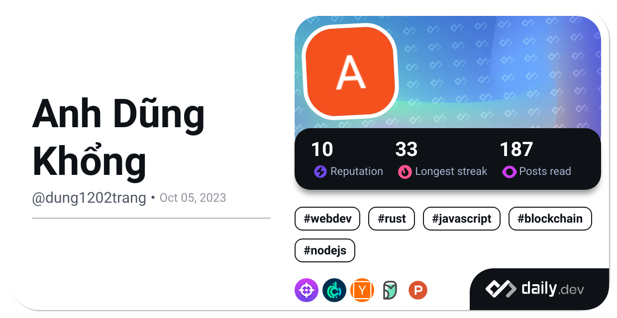Anh Dũng Khổng | daily.dev