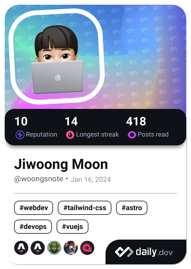 Jiwoong Moon's Dev Card