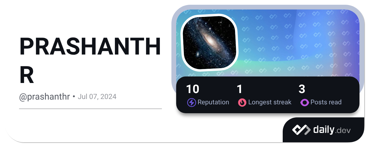 Prashanth R PRASHANTH R (@prashanthr) | daily.dev