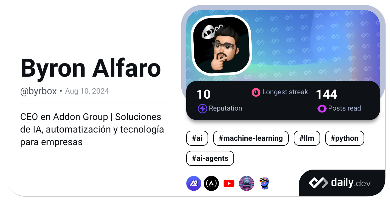 Byron Alfaro's Dev Card