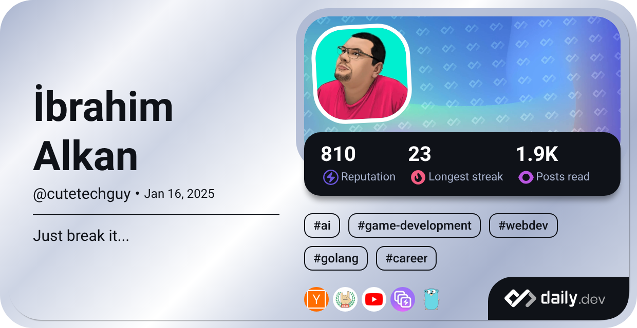İbrahim Alkan's daily.dev DevCard