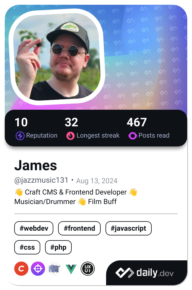 James's Dev Card