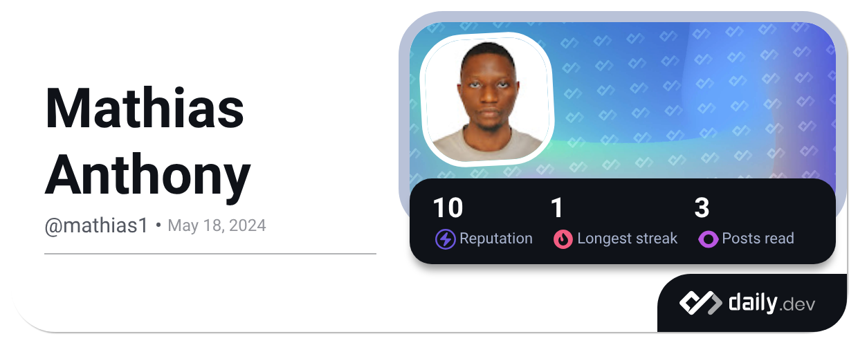 Mathias Anthony (@mathias1) | daily.dev