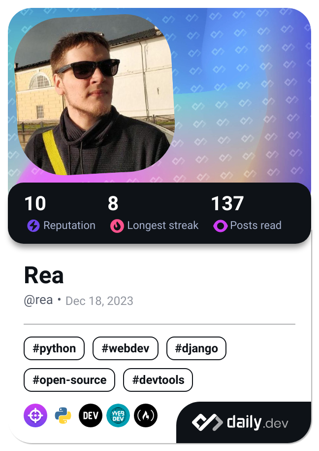 Rea's Dev Card