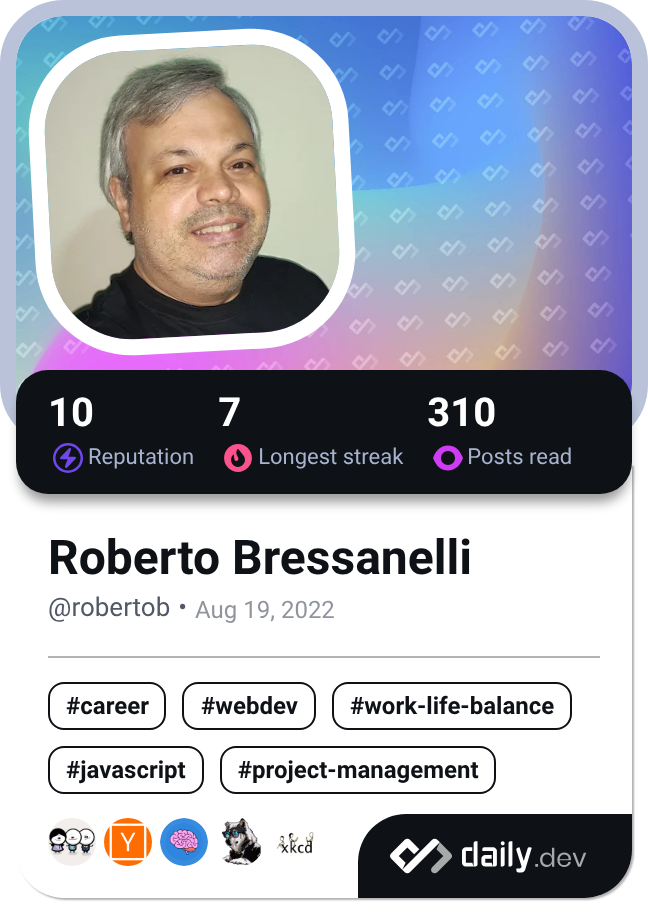 Roberto Bressanelli's Dev Card