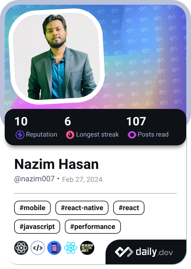 Nazim Hasan's Dev Card