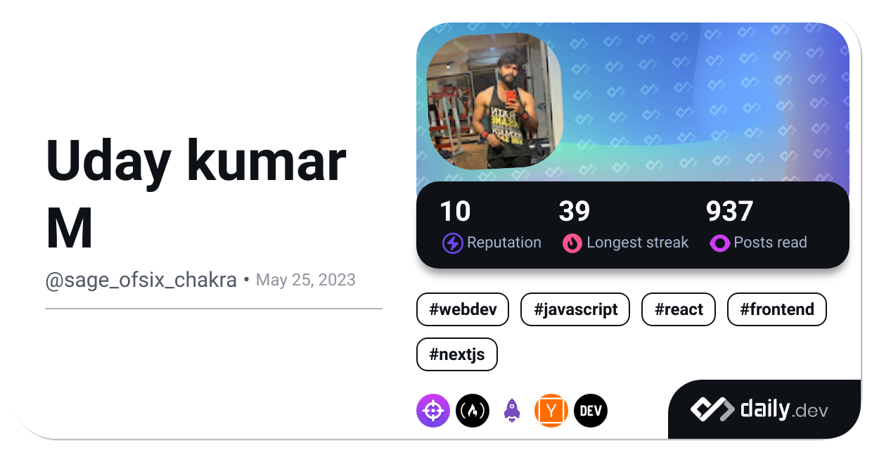 Uday kumar M's Dev Card