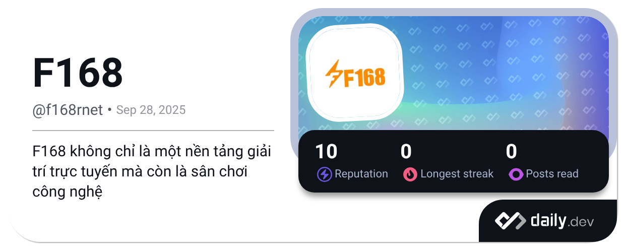 F168 (@f168rnet) | daily.dev