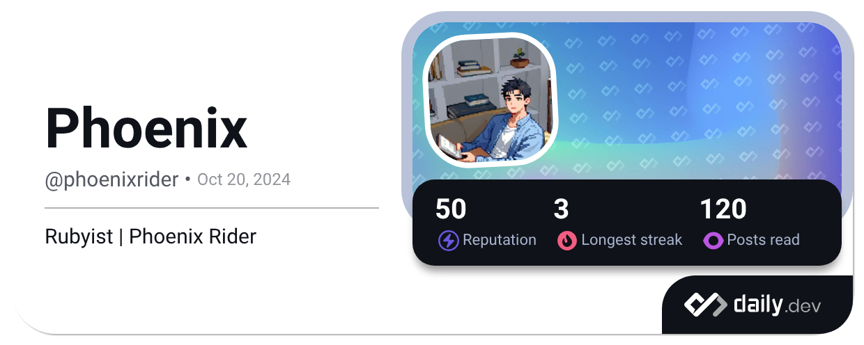 Phoenix (@phoenixrider) | daily.dev